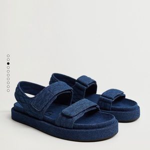 Mango denim cotton sandals